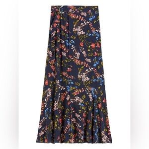 NWT Banana Republic | Midi Wrap Skirt Navy Floral Petite 2